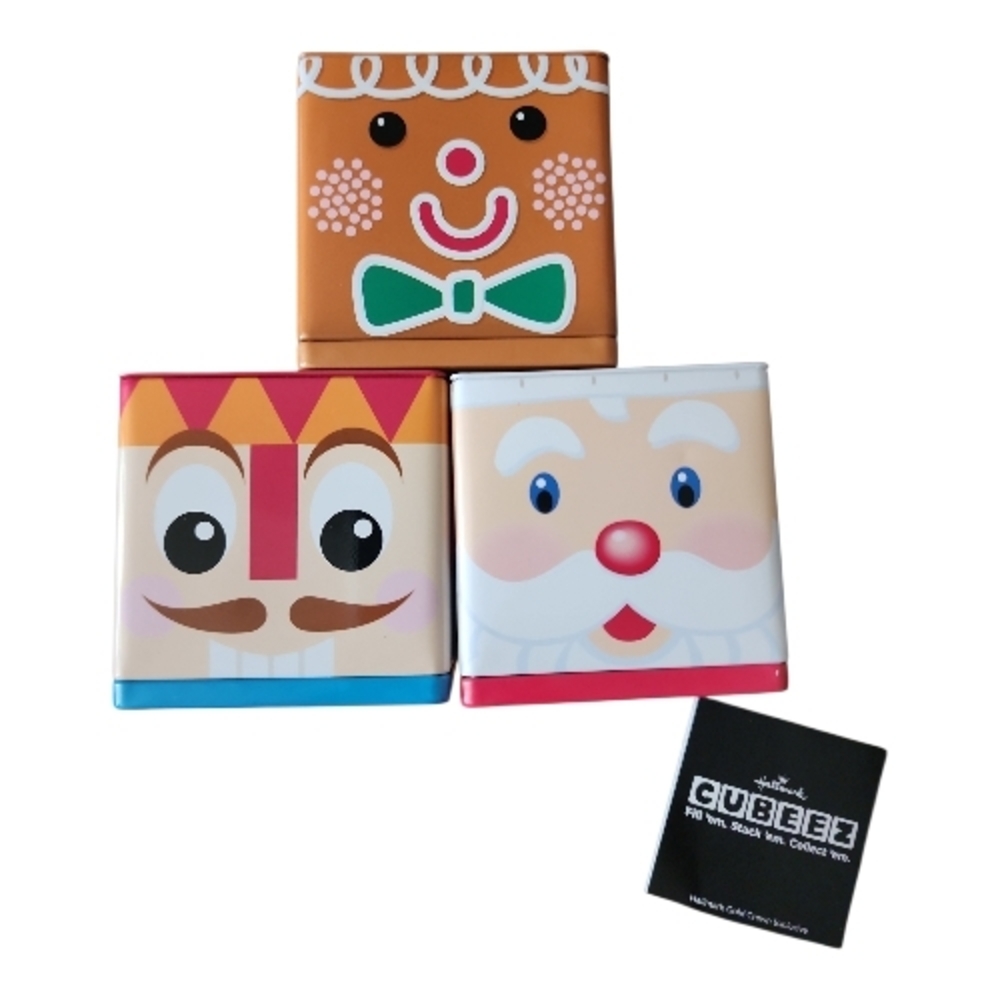 HALLMARK | 3 Cubeez Christmas Holiday Blocks -‎ Gingerbread Man Santa Nutcracker